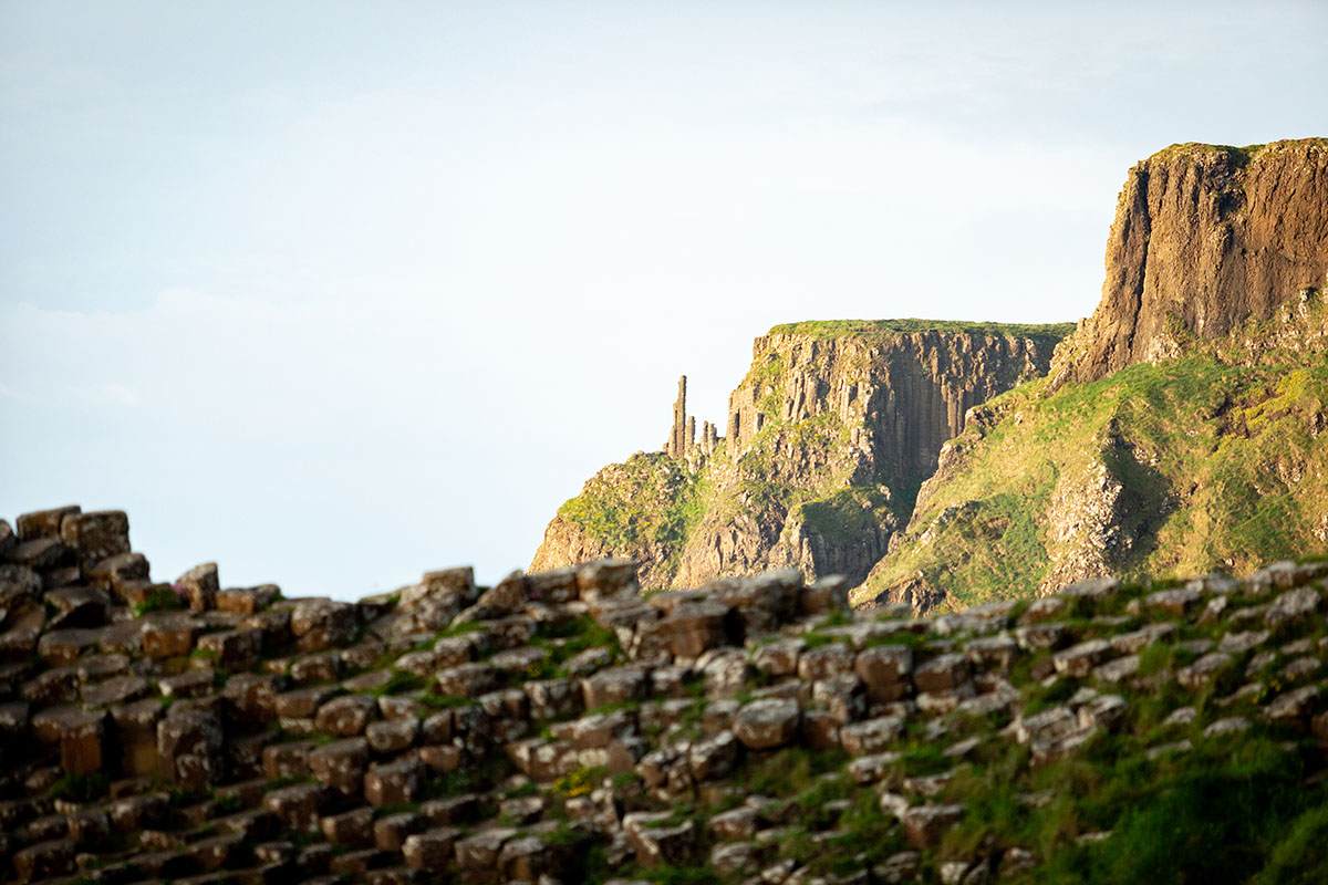The Chimney Rock Formation at The Giant's Causeway Northern Ireland
